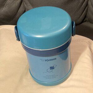Zojirushi Blue Stainless Steel Lunch Jar Food Thermos-7 pcs-Made in Thailand-EUC
